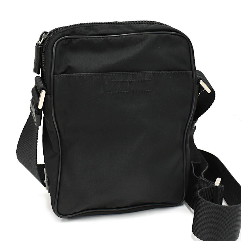 Prada Viaggio Tessuto Nylon Crossbody Shoulder Bag Black Triangle Logo